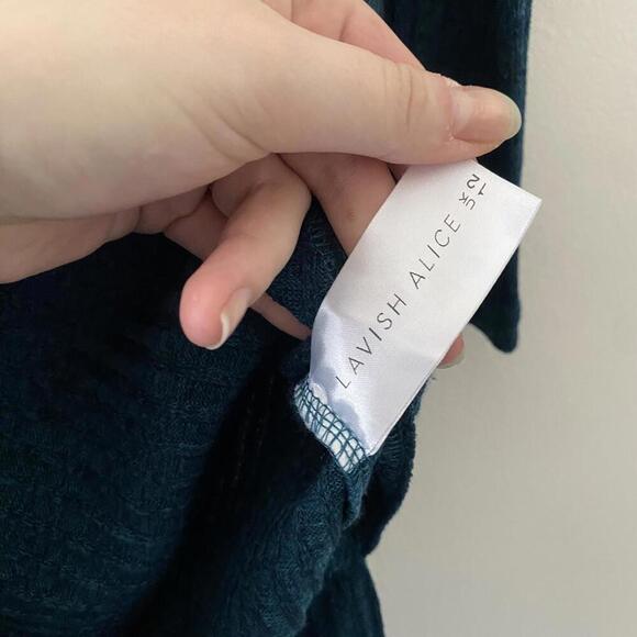 LAVISH ALICE dark teal long sleeve off the shoulder mini drezz - Picture 2 of 6